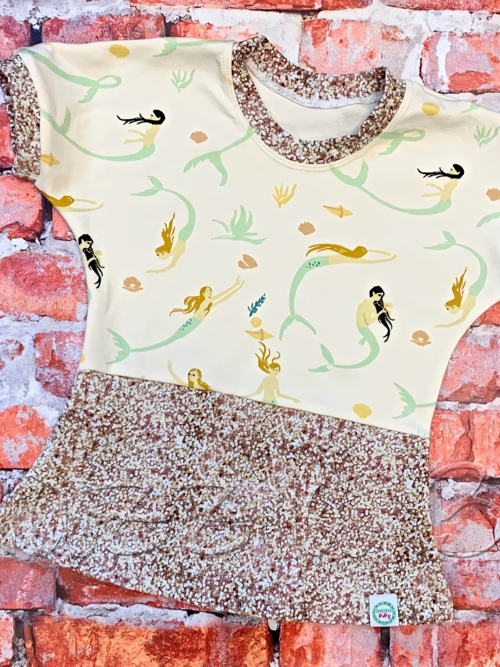 Kids' 6 Mermaid Print Peplum Top